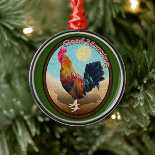Key West - Sinti und Roma Rooster Guten Morgen Vin Ornament Aus Metall