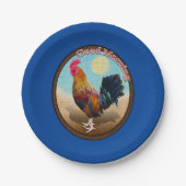 Key West - Sinti und Roma Rooster Guten Morgen Vin Pappteller (Vorderseite)