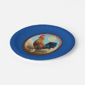 Key West - Sinti und Roma Rooster Guten Morgen Vin Pappteller (Schrägansicht)