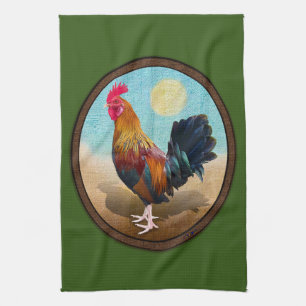 Key West - Sinti und Roma Rooster Vintag Oval Geschirrtuch