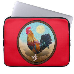 Key West - Sinti und Roma Rooster Vintag Oval Laptopschutzhülle