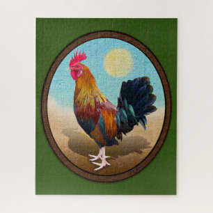 Key West - Sinti und Roma Rooster Vintag Oval Puzzle