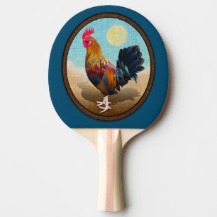 Key West - Sinti und Roma Rooster Vintag Oval Tischtennis Schläger