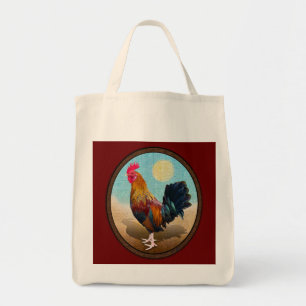 Key West - Sinti und Roma Rooster Vintag Oval Tragetasche