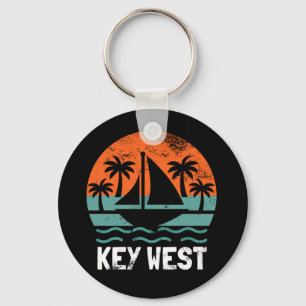 Key West Sonnenuntergang Retro Urlaub Schlüsselanhänger