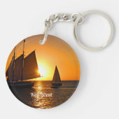 Key West, Sonnenuntergang und Segelboote, Schlüsselanhänger (Rückseite)