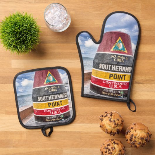 Key West Southernmost Point Kitchen Mitt Set (Oben Unten)