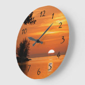 Key West Sunset Große Wanduhr (Winkel)