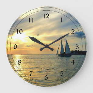 Key West Sunset Große Wanduhr
