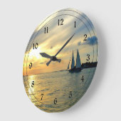 Key West Sunset Große Wanduhr (Winkel)