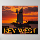 Key West Sunset mit Boote Poster (Vorne)