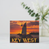 Key West Sunset mit Boote Postkarte (Stehend Vorderseite)