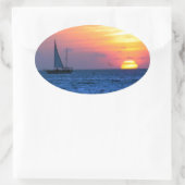 Key West Sunset Ovaler Aufkleber (Tasche)