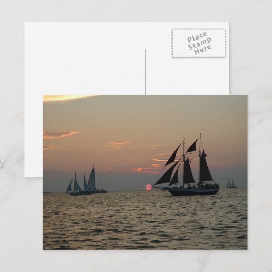 Key West Sunset Postcard Postkarte (Vorne/Hinten)