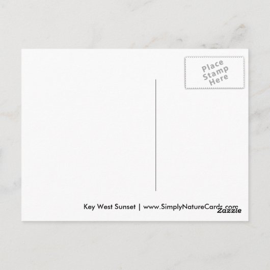 Key West Sunset Postcard Postkarte (Rückseite)