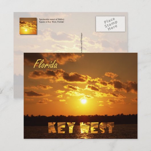 Key West Sunset Postkarte (Vorne/Hinten)