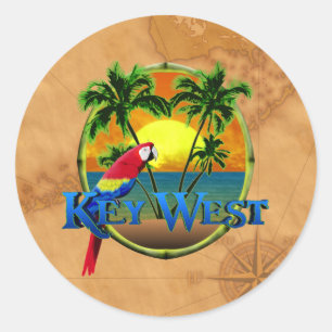 Key West Sunset Runder Aufkleber