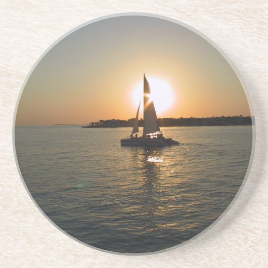 Key West Sunset Sandstein Untersetzer (Vorne)