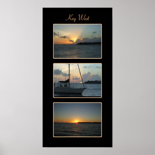 Key West sunset triptych Poster (Vorne)