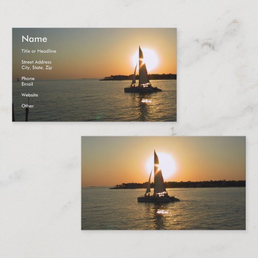 Key West Sunset Visitenkarte (Vorne/Hinten)
