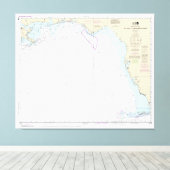 Key West to Mississippi River Nautical Chart Leinwanddruck (Insitu (Holzboden))