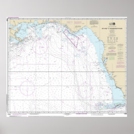 Key West to Mississippi River Nautical Chart Poster