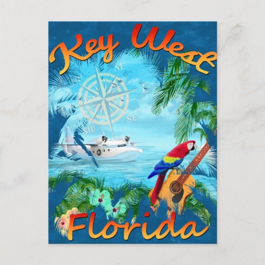 Key West Trop Rock Music Postkarte (Vorderseite)