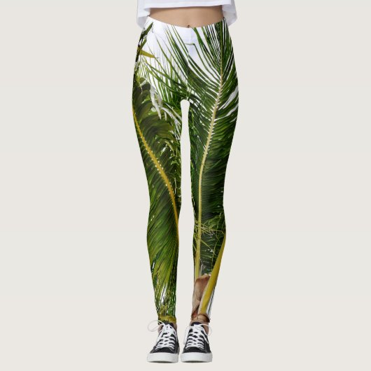 Key West, tropisch, Palme Leggings (Vorderseite)