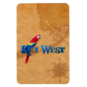 Key West und Map Magnet