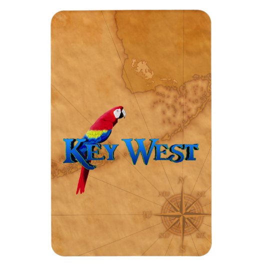Key West und Map Magnet (Vertikal)
