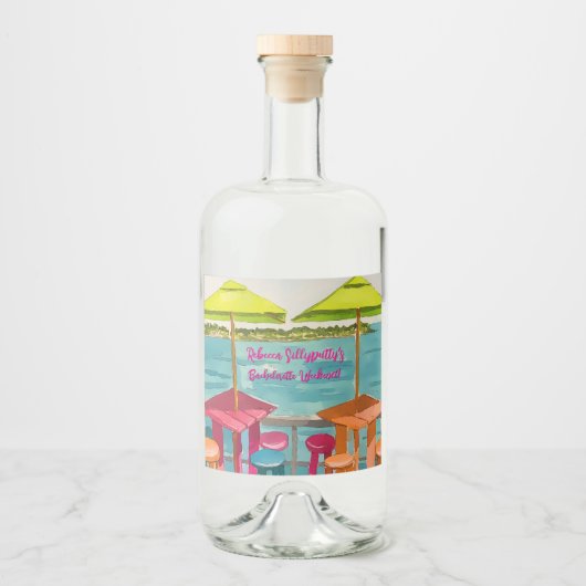 Key West Vibes Bachelorette Wochenende Alkoholflaschenetikett (Vorderseite)