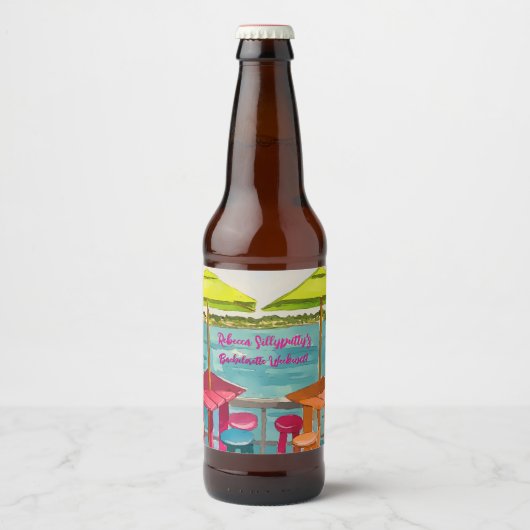 Key West Vibes Bachelorette Wochenende Bierflaschenetikett (Vorderseite)