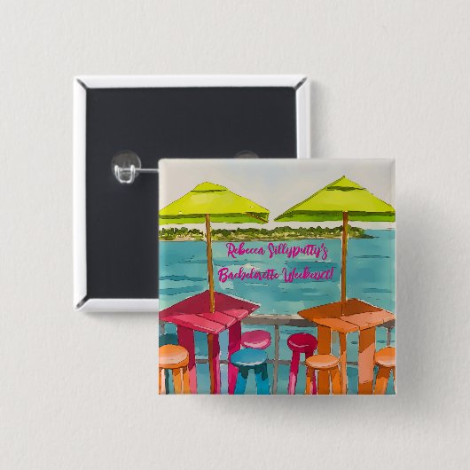 Key West Vibes Bachelorette Wochenende Button (Vorne & Hinten)
