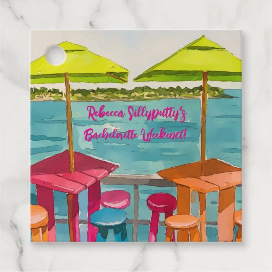 Key West Vibes Bachelorette Wochenende Geschenkanhänger (Vorderseite)