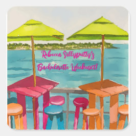 Key West Vibes Bachelorette Wochenende Quadratischer Aufkleber