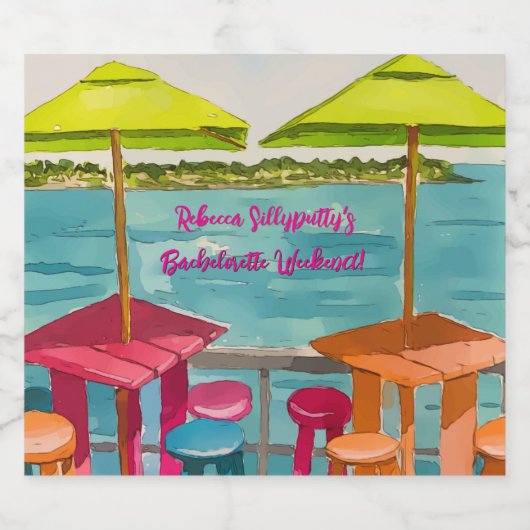 Key West Vibes Bachelorette Wochenende Schaumweinetikett (Einzelnes Label)
