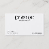 Key West-Visitenkarte Visitenkarte (Rückseite)