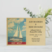 Key West Wedding Einladung Sailboat (Stehend Vorderseite)