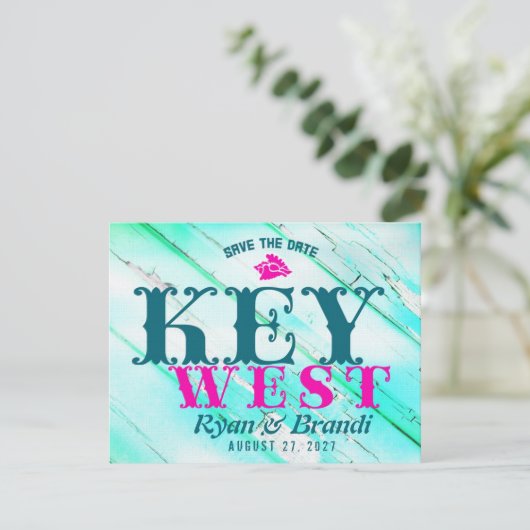 KEY WEST Wood Save the Date (Stehend Vorderseite)