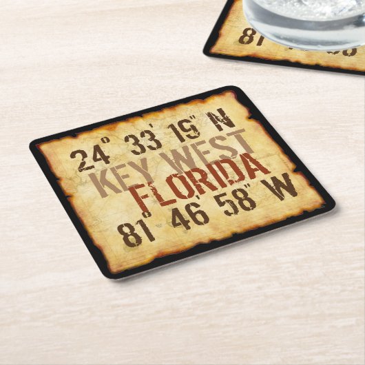 Key- Westbreite-Untersetzer Rechteckiger Pappuntersetzer (angewinkelt)