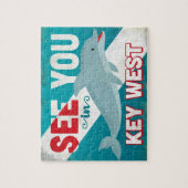 Key- Westdelphin - Retro Vintage Reise Puzzle (Vertikal)