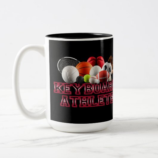 Keyboard Athlete Zweifarbige Tasse (Links)