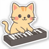 Keyboard Cat Cartoon Style Aufkleber (Vorderseite)
