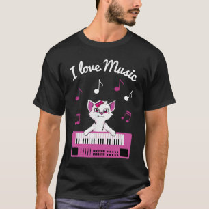 Keyboard Cat Shirt Niedlich Kitten Piano Player vo