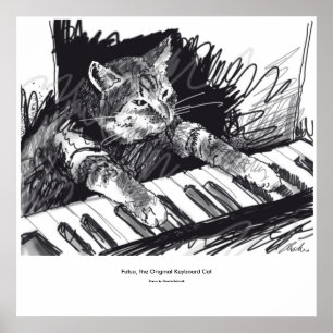 Keyboard Cat Zeichnend Poster