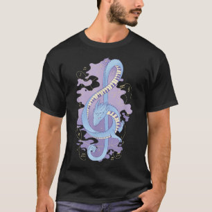 Keyboard Music Dragon liebt Men Graphic Nov T-Shirt