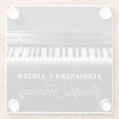 Keyboard Piano Elegant Unterhaltsam Glasuntersetzer (Rückseite)