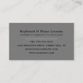 Keyboard Player, Beruflich Keyboarder, Pianist Visitenkarte (Rückseite)