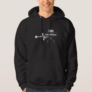 Keyboard Player Heartbeat Musiker Hoodie