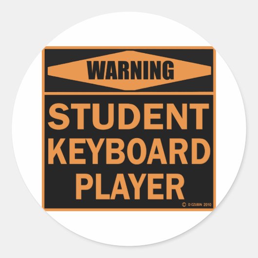 Keyboard-Player Runder Aufkleber (Vorderseite)